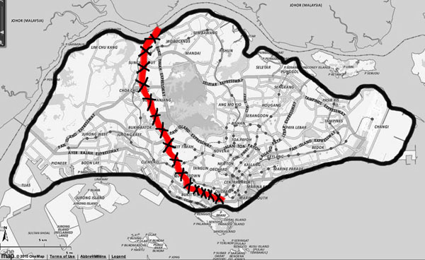 The extent of railway land in Singapore previously owned by Malaysia before the new agreement of May 2010, By: Epitommy