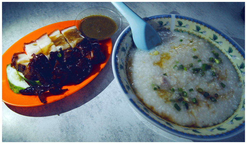 Unforgettable porridge and slices of grilled pork, By: Dalih Sembiring