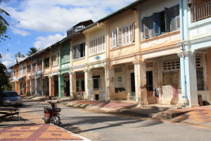 French colonial houses in Kampot