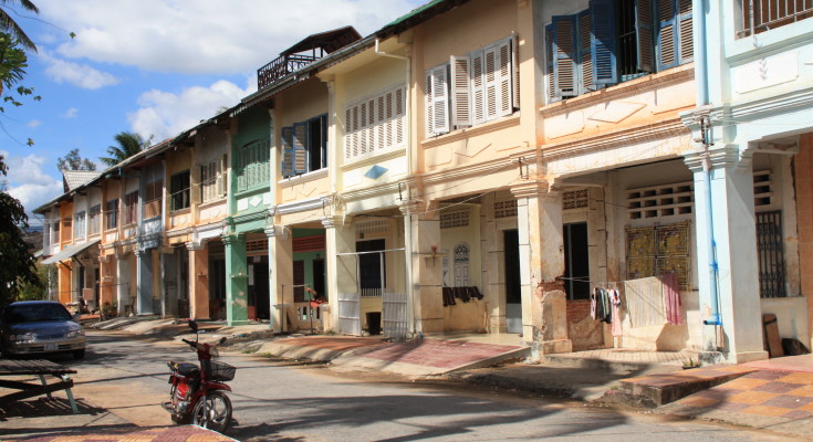 French colonial houses in Kampot