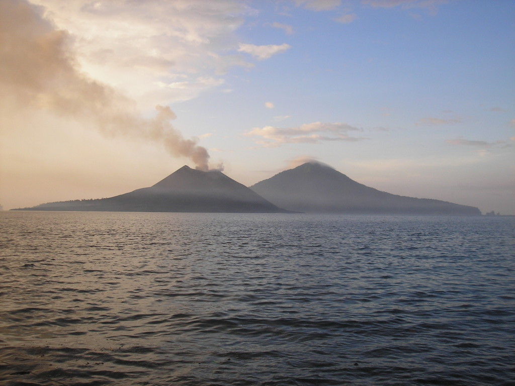 Krakatau and Rakata seen from Sertung island