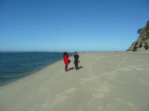 Shazanah & Timothy on the beach in New Zealand