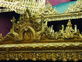 Ornate roof trimmings at Shwedagon