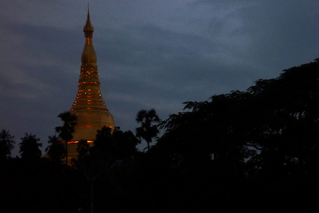 Shwedagon pagoda at dusk...