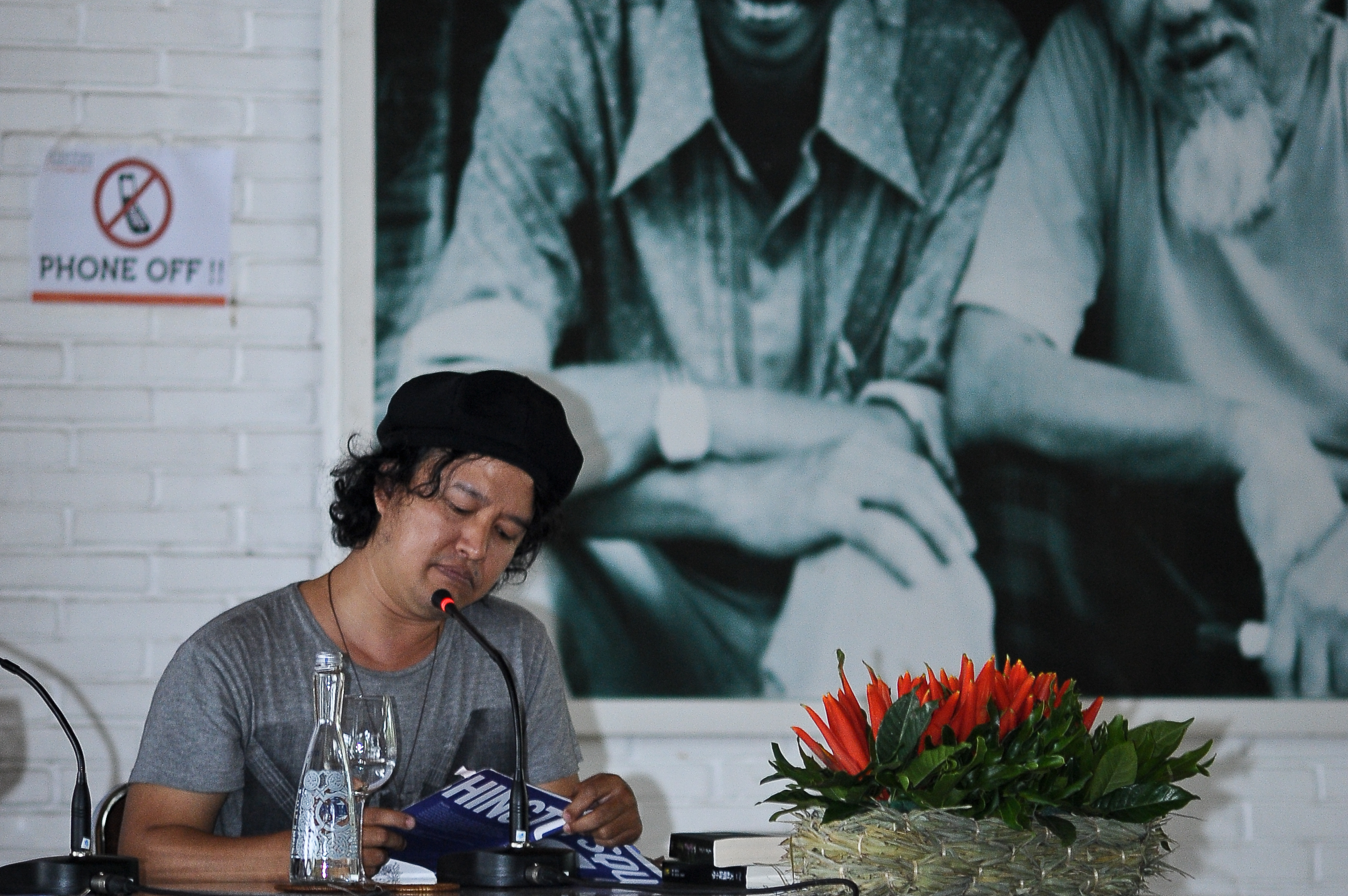 Reading from his first short story 'Dry Season' at the Ubud Writers and Readers Festival, By: Ubud Writers and Readers Festival
