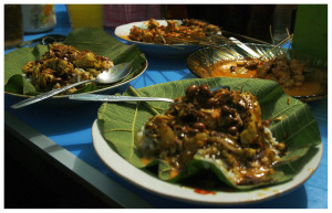 Nasi tahu and Sate Srepeh at Pak No's eatery, By: Labodalih