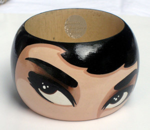 Audrey eyes wooden handpainted bangle
