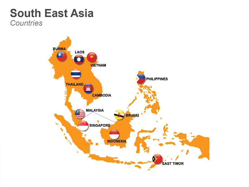 Introduction To Southeast Asia 11 Countries 620 Million People   Map   Flags 