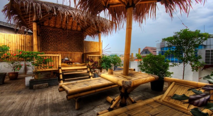 Relax on the rooftop terrace at Jakarta's Six Degrees Hostel