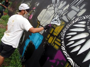 Darbotz in Just Writing My Name 2012, International graffiti jam in Jakarta. Photo courtesy of DripsnDrops. By: Renaldy Fernando Kusuma